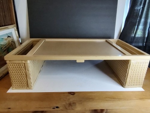 Vintage wicker and wood - and,