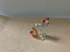 Murano Glass,Pirelli Glass:Sat Glass Cat Figure,Sat Cat Ornament