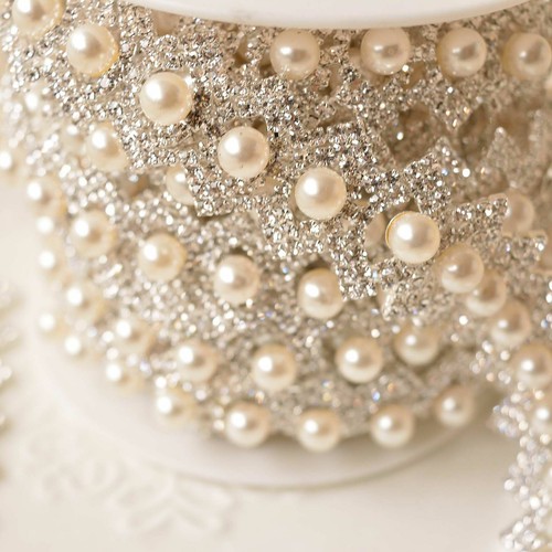 Pearl rhinestone trim crystal - pearl,