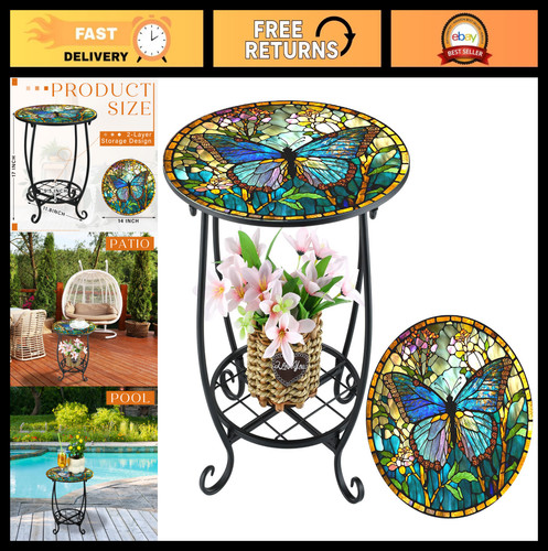 Round mosaic outdoor side - mosaic,