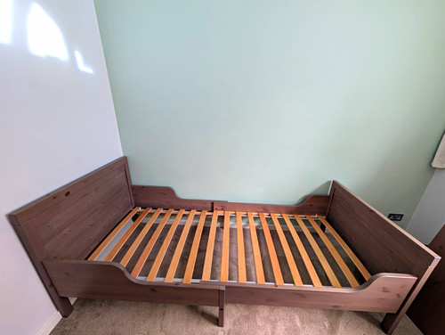 Ikea sundvik brown wooden bed - sundvik,