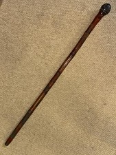 Antique Gadget Concealed Japanese Fishing Rod Walking Stick - Hand Carved Shaft