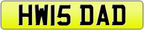 Initials dad number plate - hw,