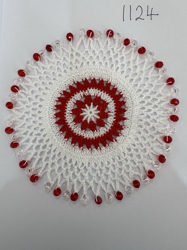 Hand made crochet beaded - made,