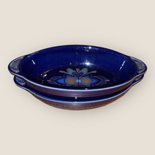 Denby Baroque  2x Small Oval Gratin Oven Dishes 9”x5” Art Nouveau Excellent NWOT