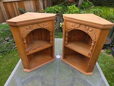 Rustic Solid Pine Corner Wall Units - Pair - 47cm x 62cm x 33cm