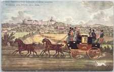 Artistic Vintage Postcard Reading London Coach Windsor England