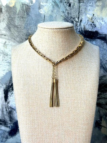 Whbm gold tone chain tassel - tone,