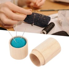 Pin Cushion Safe Large Capacity Wooden Sewing Needle Holder Round Multifunction
