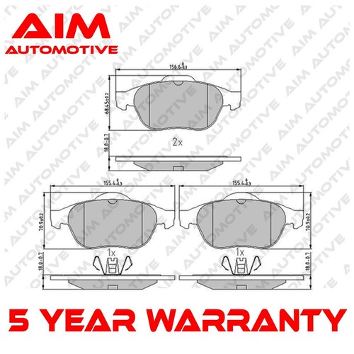 Brake pads set front - front, fits