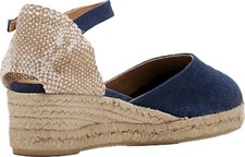 CASTANER CAROL SIZE UK 4 EU 37 NAVY COTTON WEDGE ESPADRILLES BRAND NEW