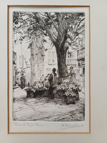 Pair early c20th etchings - pair,