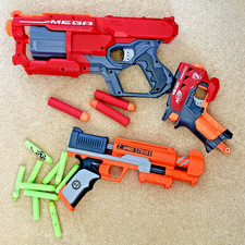 Nerf Guns Bigshock, Cycloneshock & Zombie Strike Clear Shot Orange + Foam Darts