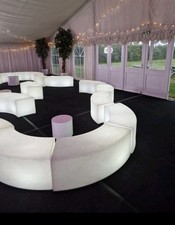 illuminated Curve Bench snake LED seating Weddings Parties Event multicolourX20