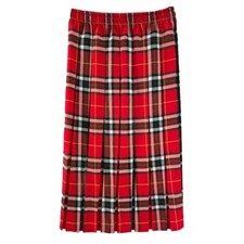 Ladies Women Tartan Pleated Box Check Skirt 27 Inch Length Elastic Size 10-26