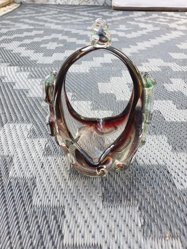 Murano art glass basket - murano,