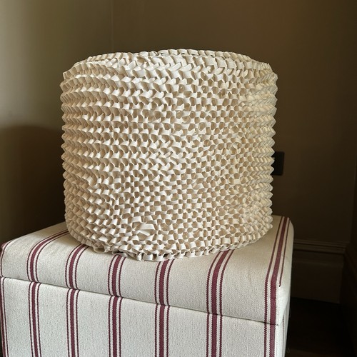 Cream ribbon texture lampshade - cream,