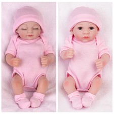 10" Reborn Dolls Cute Newborn Girl Doll Full Body Vinyl Silicone Baby Twins Gift