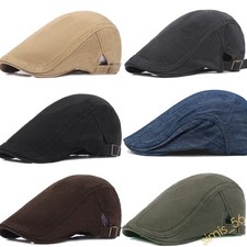 Unisex Mens Flat Cap Hat Newsboy Baker Gatsby Hunting Travel Golf Buckle Soft