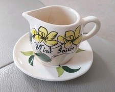 Beautiful  Tony Raymond Vintage Ceramic Mint Sauce Jug And Saucer.