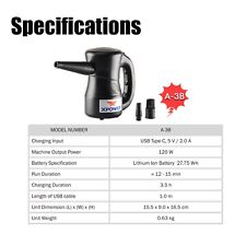 XPOWER A-3B Rechargeable Cordless Duster Cleaning Computer Car Dust Air Blower
