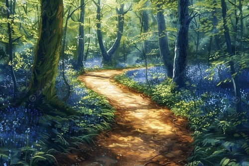 Bluebell woodland forest - bluebell,