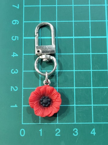 Clip poppy keyring - clip, on