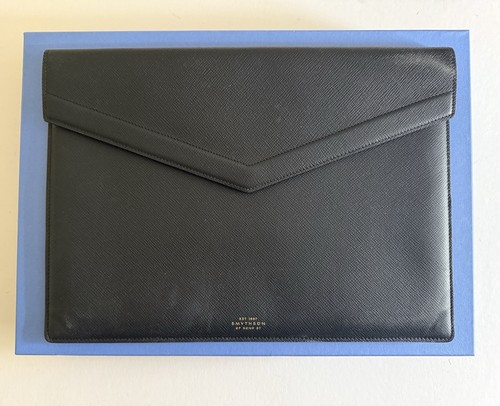 Smythson black panama leather - smythson,