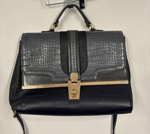 Bessie navy grey satchel - satchel, bag