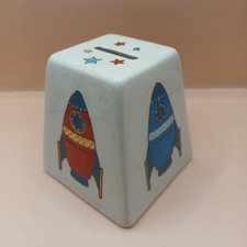 Rocket Ship Ceramic Money Box - Hand Made in Thailand for Transomnia