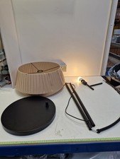 Nordlux Dicte Pleated Round Shade Curved Floor Lamp - Black/Beige (Dusty) B+