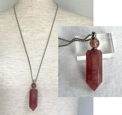 Rose quartz pendant - quartz, fragrance