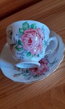 Royal Vale Pink Rose Tea Cup Saucer Fine Bone China VGC