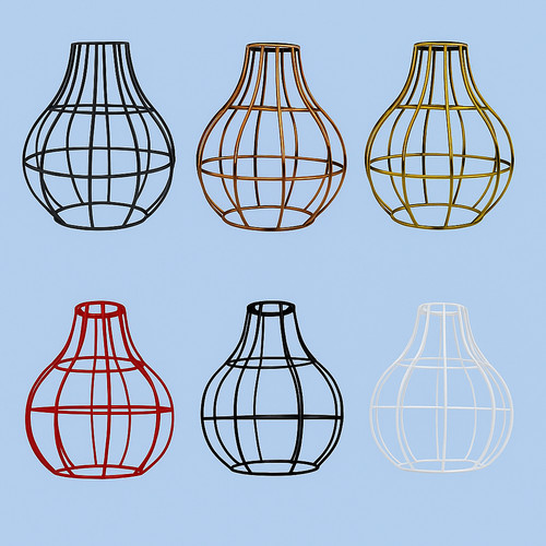 Wire cage light - shades, easy