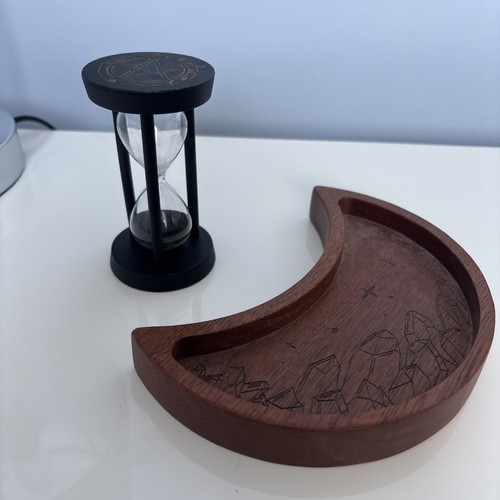 Witch casket wood - moon, shaped