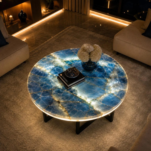 Blue onyx coffee table - onyx,