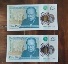 5 Pound Note AA02 & AA56