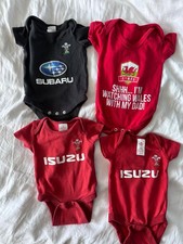 baby body 0-3 welsh rugby red black isuzu newborn boy