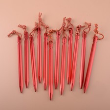 12x Red Heavy Duty Tent Pegs