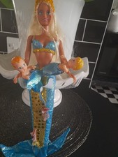 Vintage 2003 Hasbro Sindy Swimming Mermaid Doll Great Condition +2 merbabies