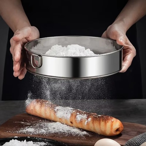 Stainless steel flour sieve - steel,