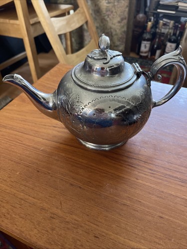 Antique silver plated teapot - silver,