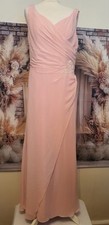 True Bride Dress Size 16 Melon Pink Elegant Lace Back Gown Bridesmaid / Formal