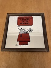 Vintage Framed 9x9” Snoopy