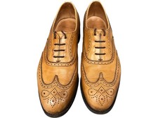 Joseph Cheaney Brogue Leather Shoes Tan Size 7 Good Condition 4220