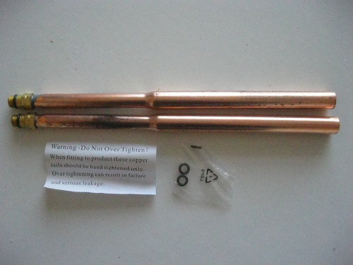 Pair copper tap tails - pair, tails.