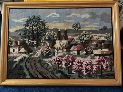 Framed finished cross stitch - framed,