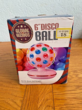 Global Gizmos 6” Rotating Disco Ball – Pink Light Party Lamp – New Not Working