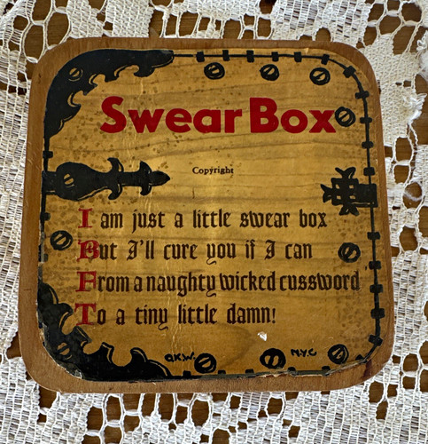 Vintage wood swear box novelty - vintage,