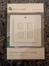 LightwaveRF 2 gang wire free wireless remote wall smart switch - JSJSLW221 WH